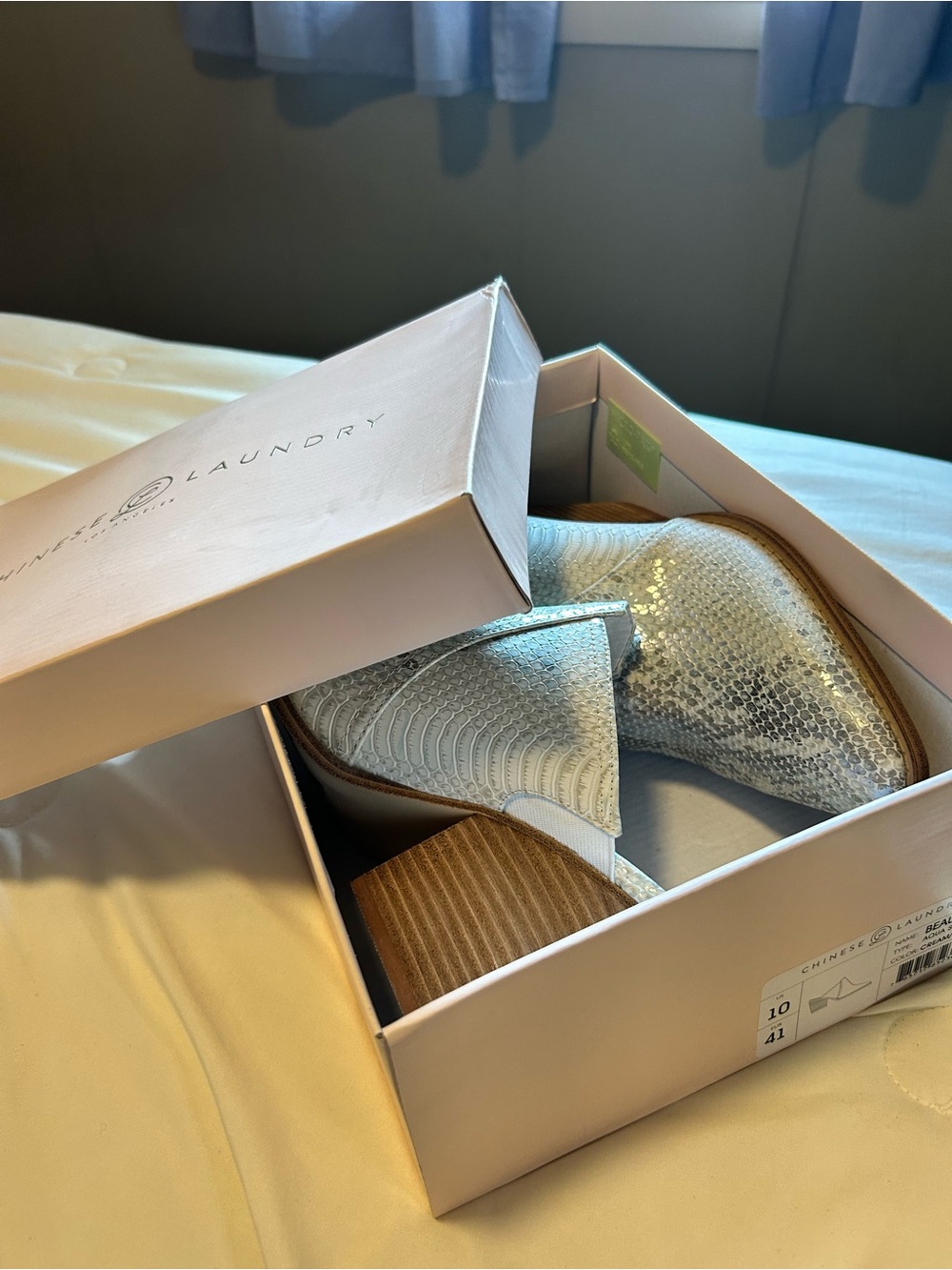 Chinese Laundry Silver Textured Western Booties